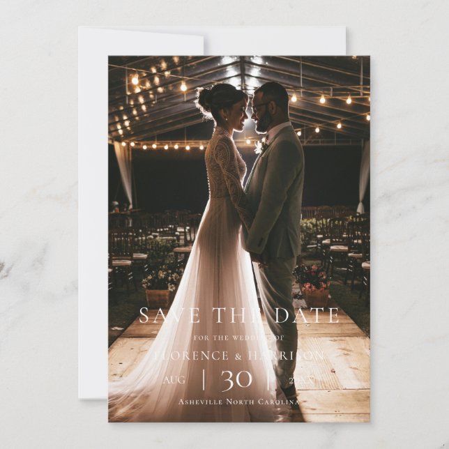 Modern Minimalist Photo Wedding Save the Date (Front)