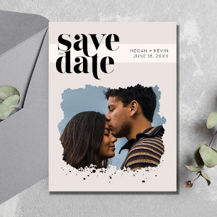Modern Minimalist Photo Wedding Save the Date Announcement Postcard