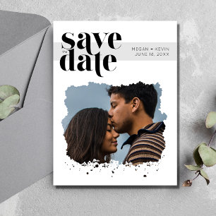 Modern Minimalist Photo Wedding Save the Date Announcement Postcard