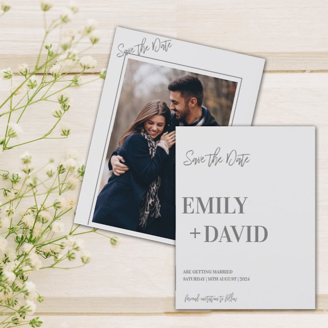 Modern Minimalist Photo Wedding Save The Date Announcement Postcard (Creator Uploaded)
