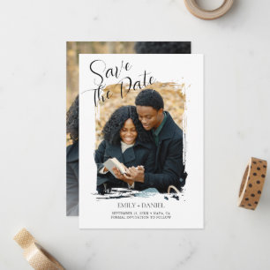 Modern Minimalist Photo Wedding Save the Date Card
