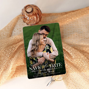 Modern Minimalist Photo Wedding Save The Date Invitation