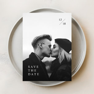 Modern Minimalist Photo Wedding Save the Date Invitation