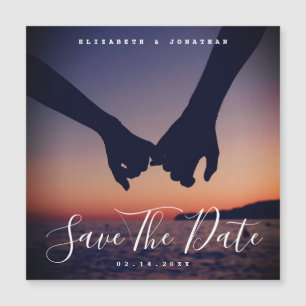 Modern Minimalist Photo Wedding Save The Date Magnetic Invitation