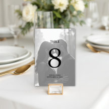 Modern Minimalist Photo Wedding Table Number 