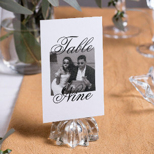 Modern Minimalist Photo Wedding Table Number