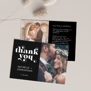 Modern Minimalist Photo Wedding Thank You Card