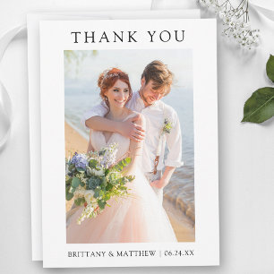Modern Minimalist Photo Wedding  Thank You Card