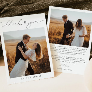 Modern Minimalist Photo Wedding Thank You Card