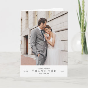 Modern Minimalist Photo Wedding Two Sided Card