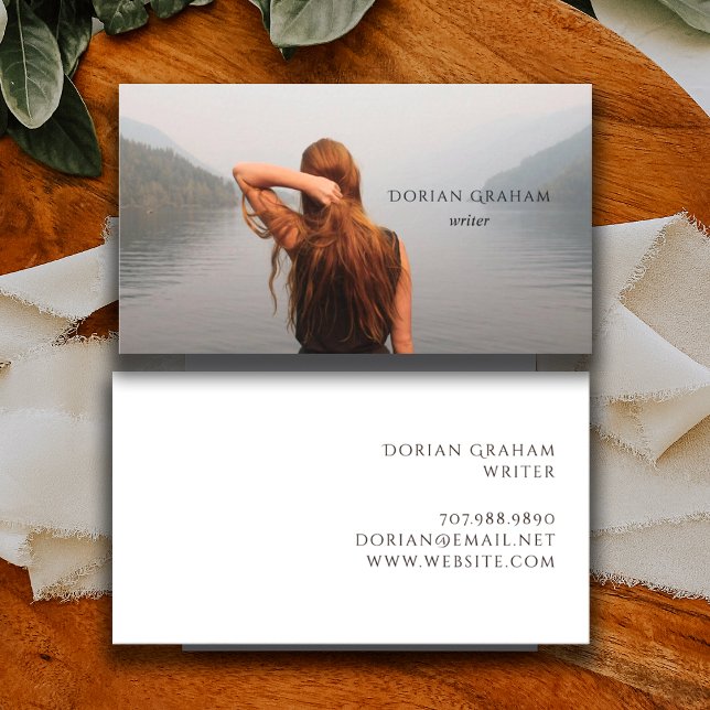 Modern Minimalist Photo Writer Author Business Card (Creator Uploaded)