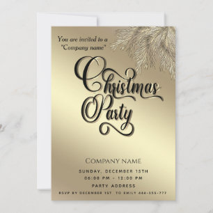 Modern minimalist pine branch corporate Christmas Invitation