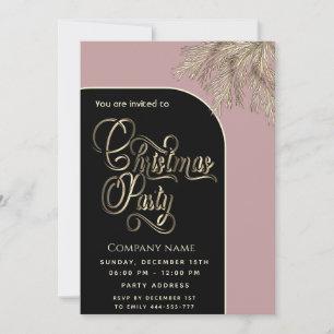 Modern minimalist pine branch corporate Christmas Invitation