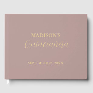 Modern  Minimalist Pink Blush quinceañera Guest Book