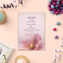 Modern Minimalist Pink Gold Wedding