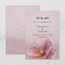 Modern Minimalist Pink Gold Wedding Save the Date