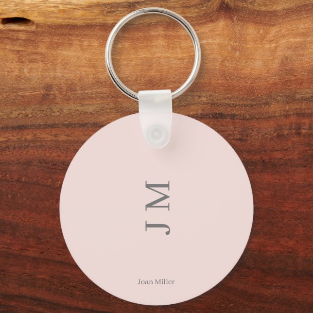 Modern Minimalist Pink Key Ring (Front)