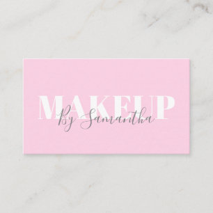 Modern Minimalist Pink Makeup Business Card