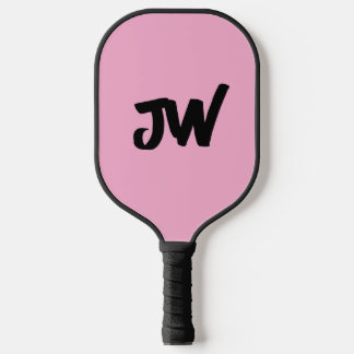MODERN MINIMALIST PINK MONOGRAM  PICKLEBALL PADDLE