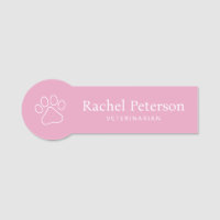 Modern Minimalist Pink Paw Print Veterinary