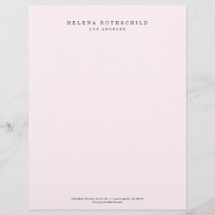 Modern Minimalist Pink Professional Business Custom Letterhead