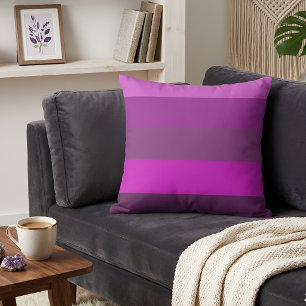 Modern Minimalist Pink & Purple Gradient Stripes Cushion