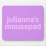 Modern Minimalist Pink Purple Name and Label Mouse Pad<br><div class="desc">Let everyone know which mousepad is yours with this fun and simple pink and purple towel set - personalised with your name.</div>