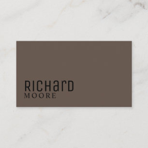 modern minimalist plain brown black business card