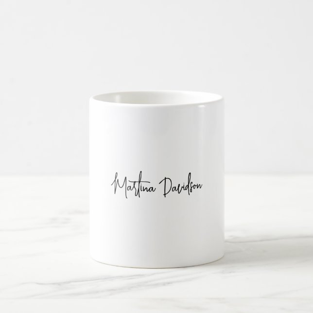 Modern Minimalist Plain Creative Calligraphy Coffee Mug (Center)