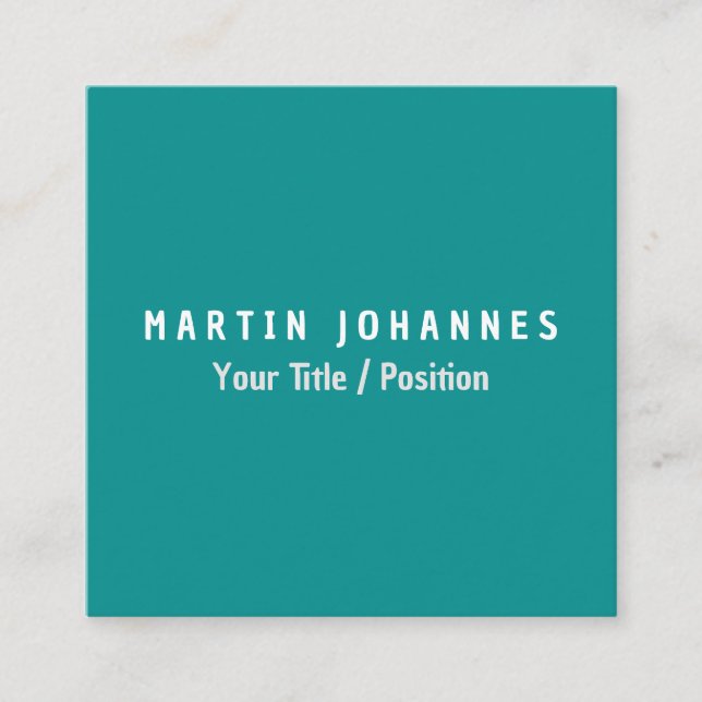 Modern Minimalist Plain Elegant Blue Green Enclosure Card (Front)