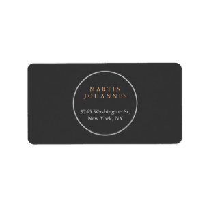 Modern Minimalist Plain Elegant Grey Name Address Label