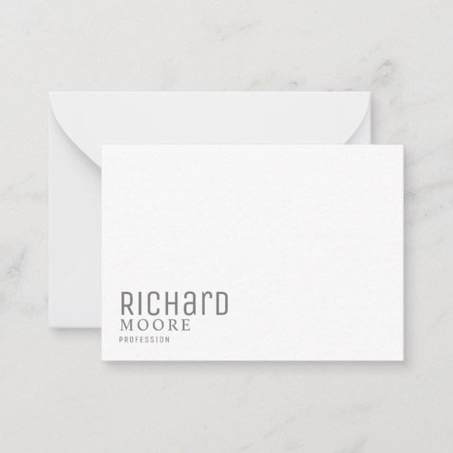 modern minimalist plain grey and white card (Front)