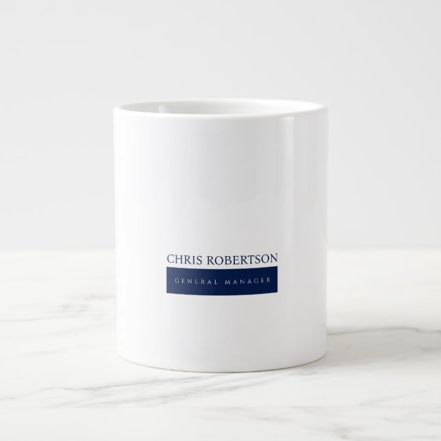 Modern Minimalist Plain Large Coffee Mug (Front)