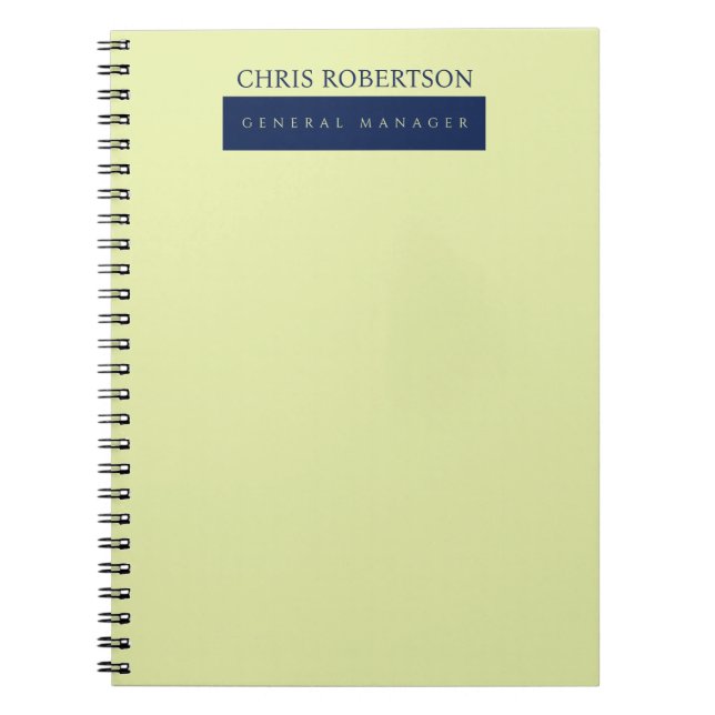 Modern Minimalist Plain  Notebook (Front)