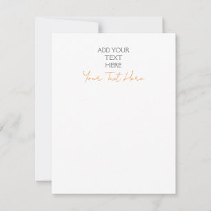 Modern Minimalist Plain Personalised Add Text Card