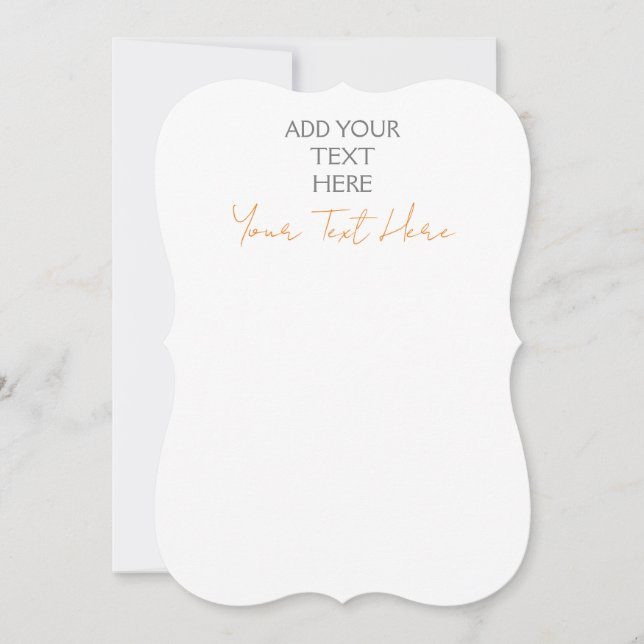 Modern Minimalist Plain Personalised Add Text Card (Front)