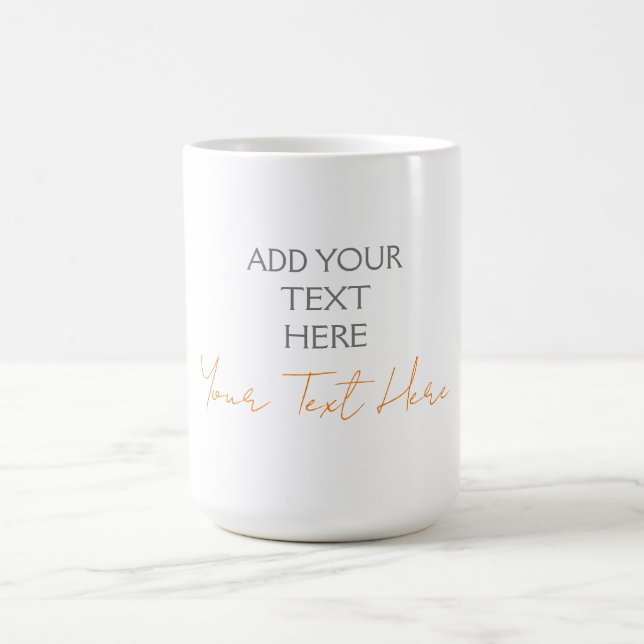 Modern Minimalist Plain Personalised Add Text Coffee Mug (Center)