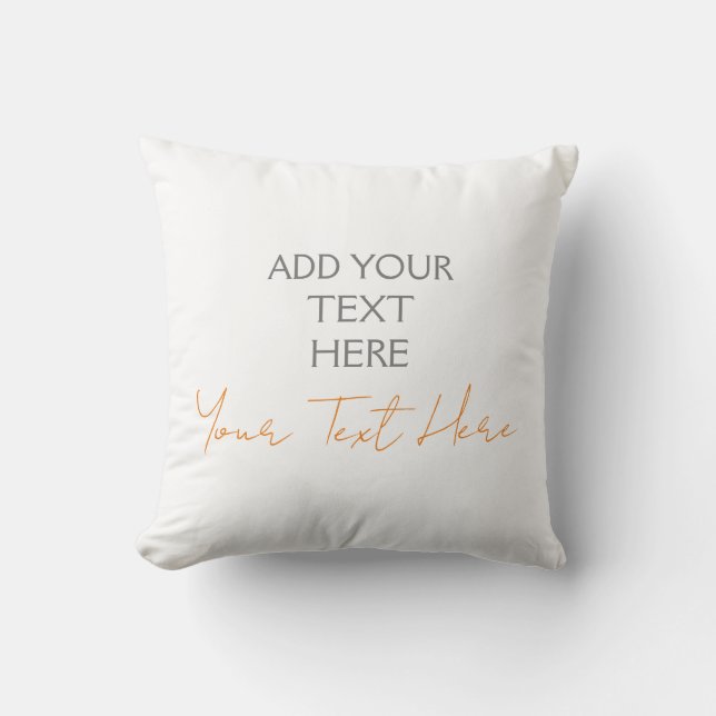 Modern Minimalist Plain Personalised Add Text Cushion (Front)