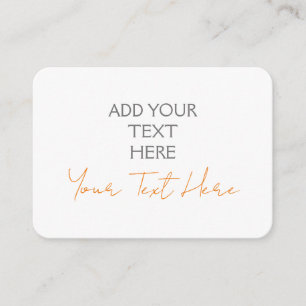 Modern Minimalist Plain Personalised Add Text Enclosure Card