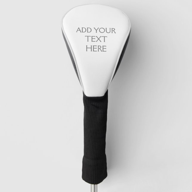 Modern Minimalist Plain Personalised Add Text Golf Head Cover (Front)
