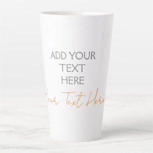Modern Minimalist Plain Personalised Add Text Latte Mug