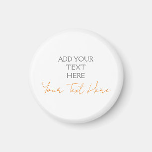 Modern Minimalist Plain Personalised Add Text Magnet