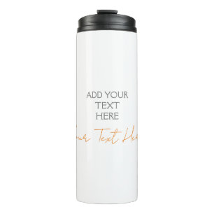 Modern Minimalist Plain Personalised Add Text Thermal Tumbler