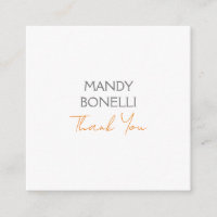 Modern Minimalist Plain Personalised Thank You