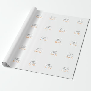 Modern Minimalist Plain Personalised Thank You Wrapping Paper