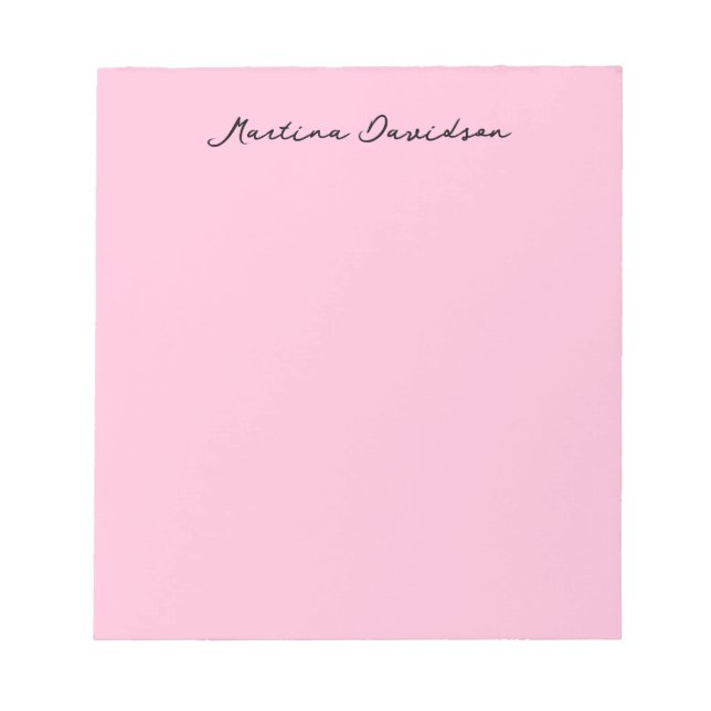 Modern Minimalist Plain Pink Creative Calligraphy Notepad (Front)