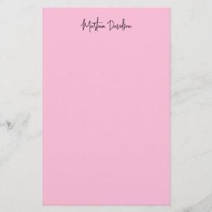 Modern Minimalist Plain Pink Creative Calligraphy Stationery