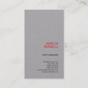 Modern Minimalist Plain Premium Grey Business Card