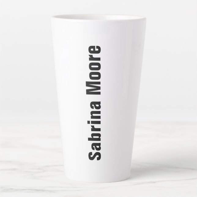 Modern Minimalist Plain Professional Latte Mug (Front)