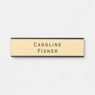 Modern Minimalist Plain Simple Beige Door Sign